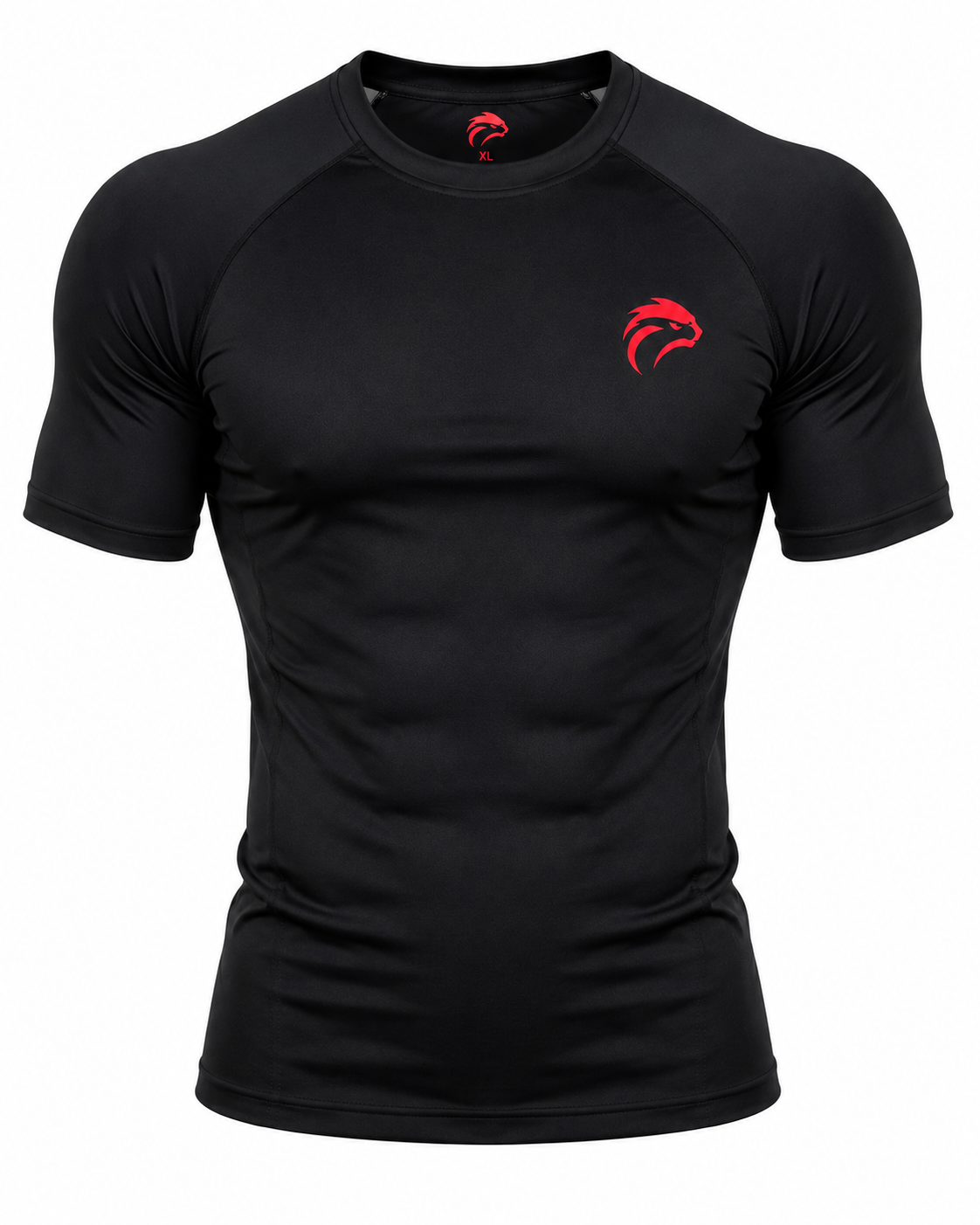 MBR Black Compression Shirt Front Red Print