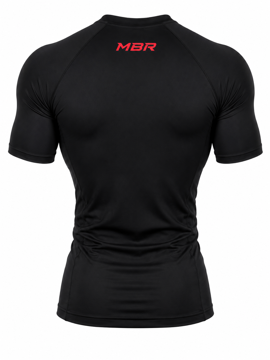 MBR Black Compression Shirt Back Red Print