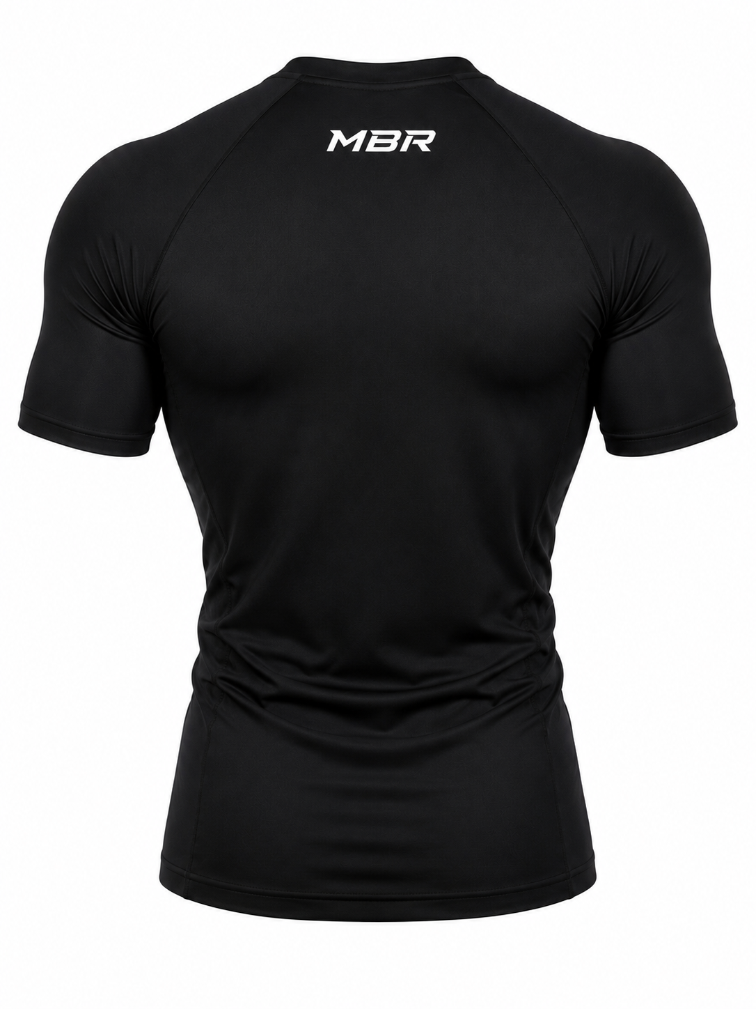 MBR Black Compression Shirt Back White Print
